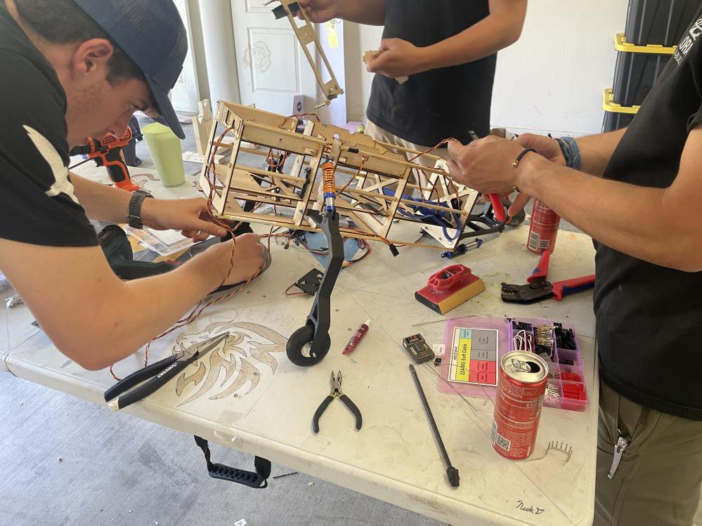 Subteam working on the airframe