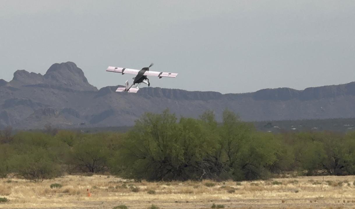 The aircraft on final approach during a test flight