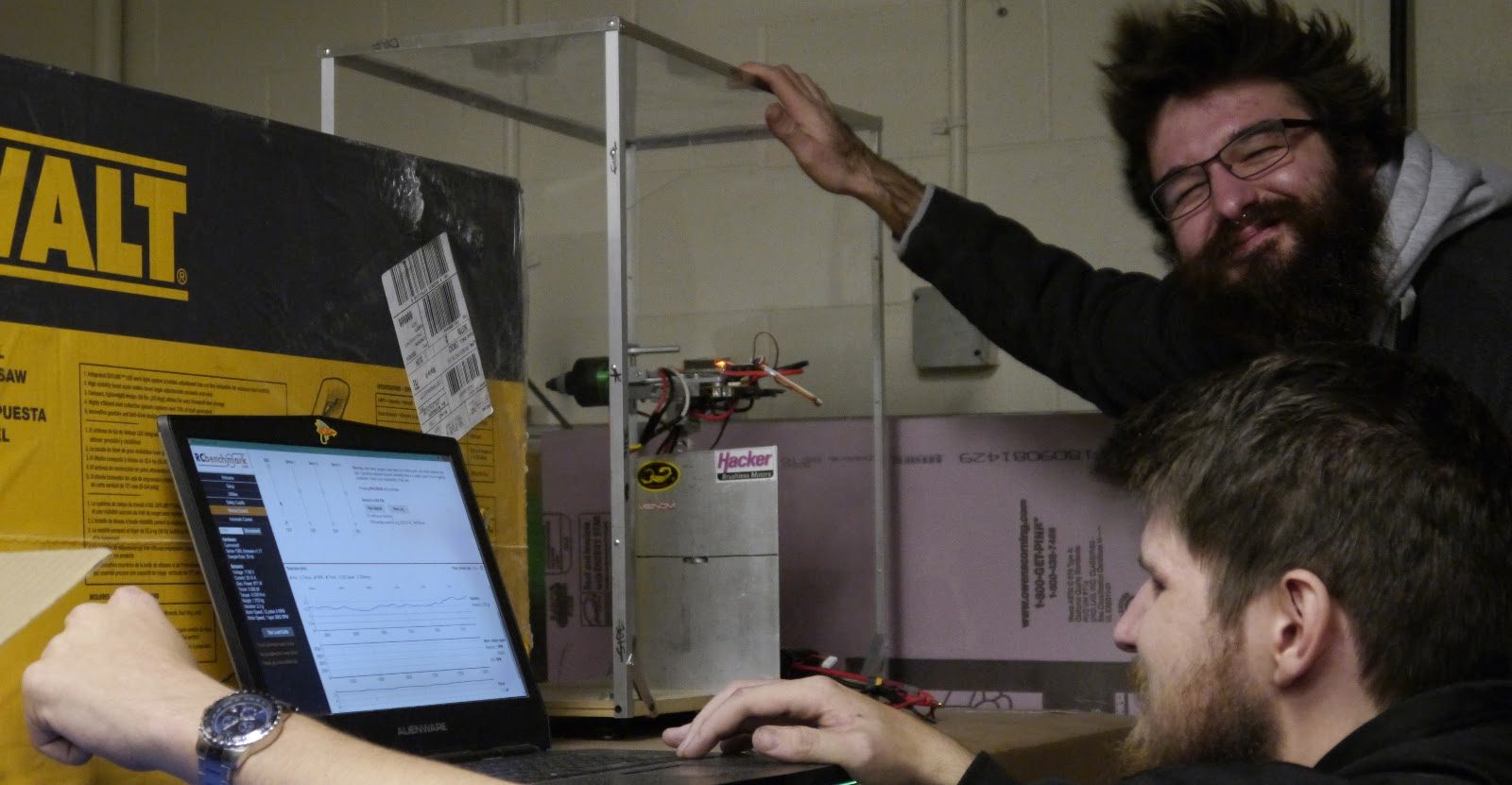 Members testing electronics on the bench