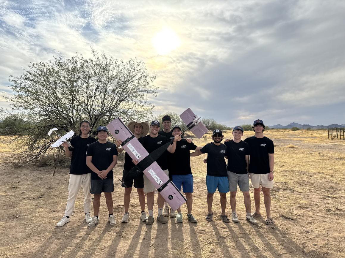 The Colorado DBF team with the aircraft at the Tucson fly-off